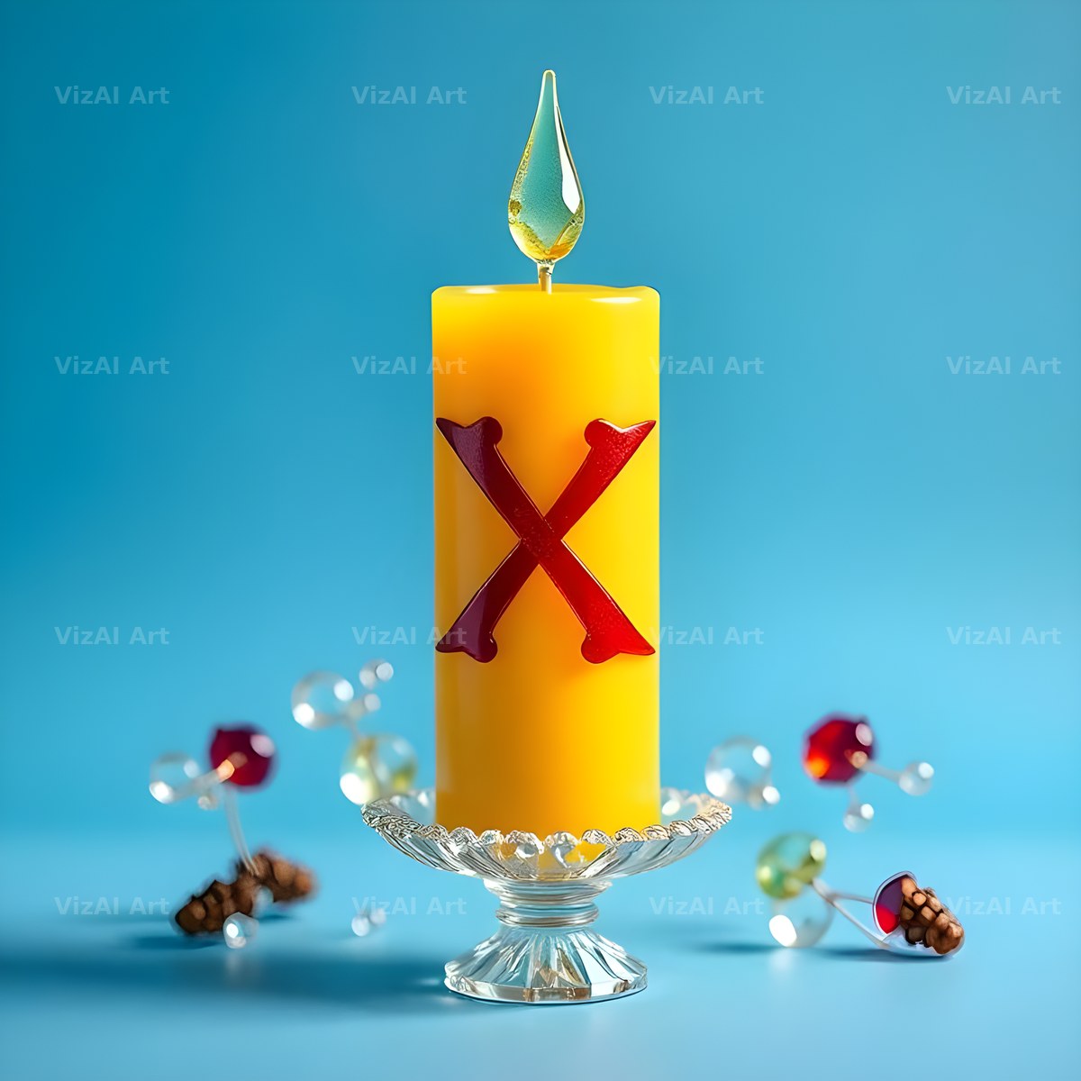 Golden Candle Glow alphabet letter X