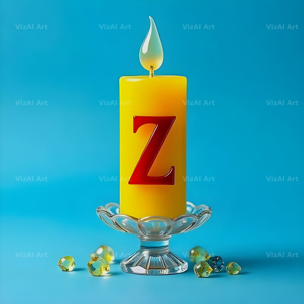 Golden Candle Glow alphabet letter Z