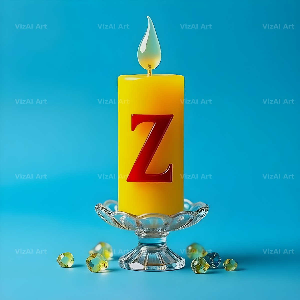 Golden Candle Glow alphabet letter Z