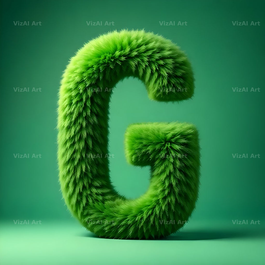 Green Plush Fur alphabet letter G