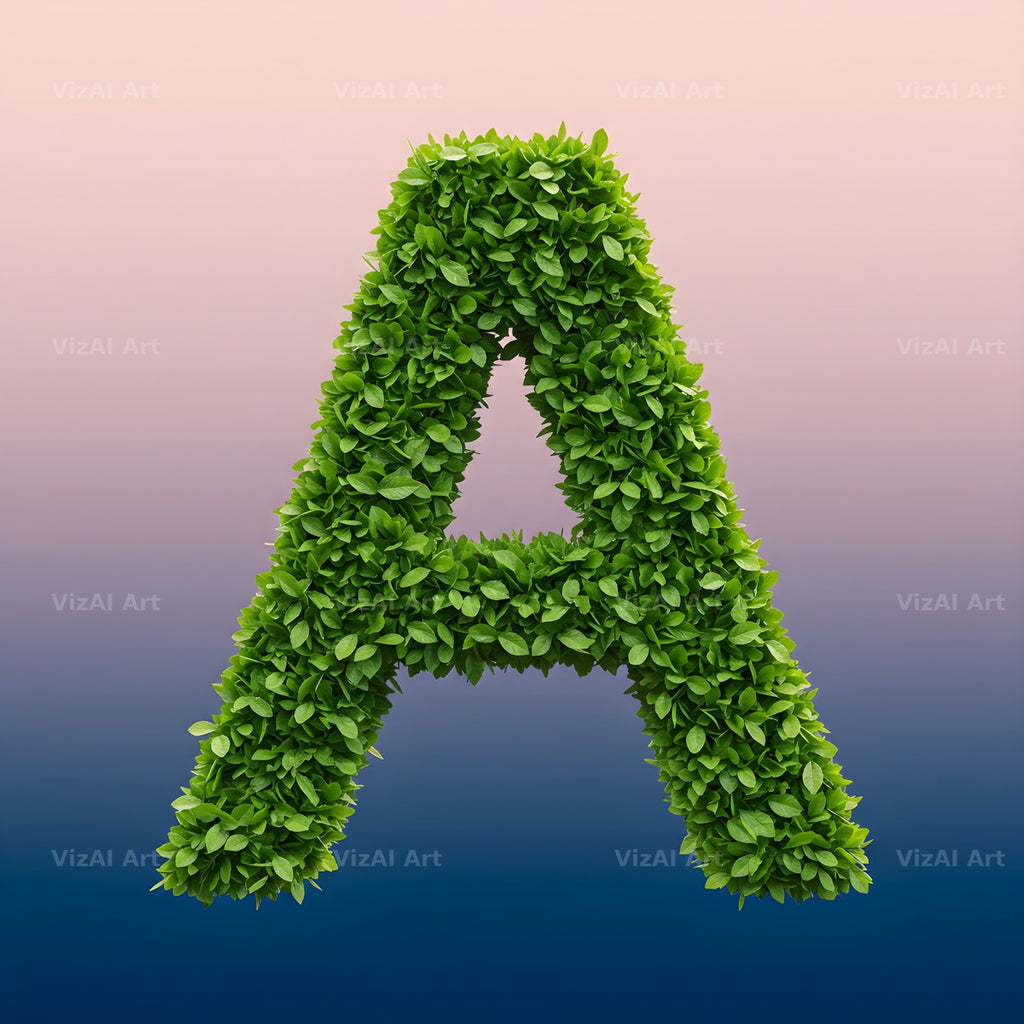 Green Hedge Leaf alphabet letter A