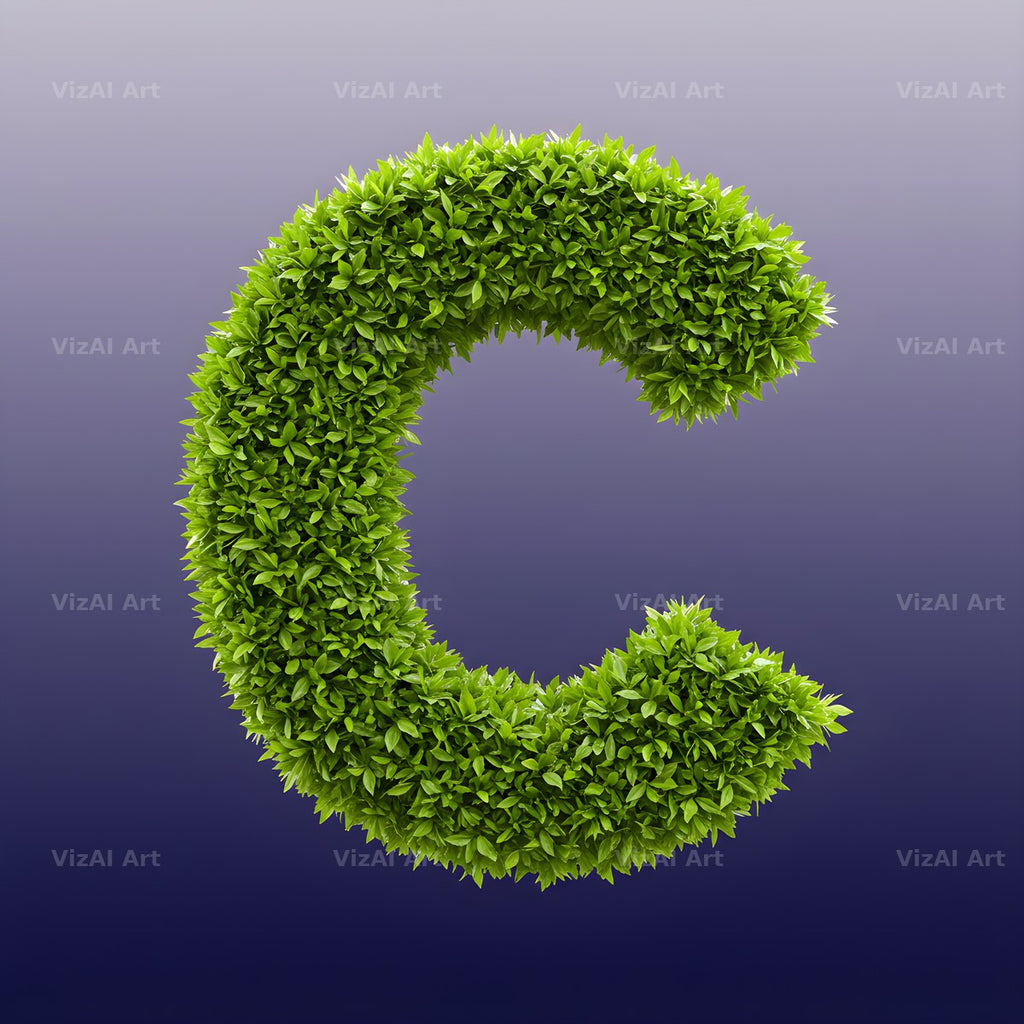 Green Hedge Leaf alphabet letter C