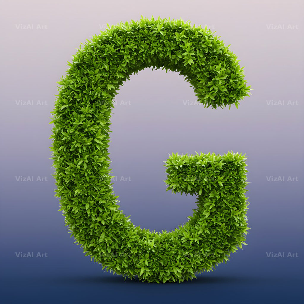 Green Hedge Leaf alphabet letter G