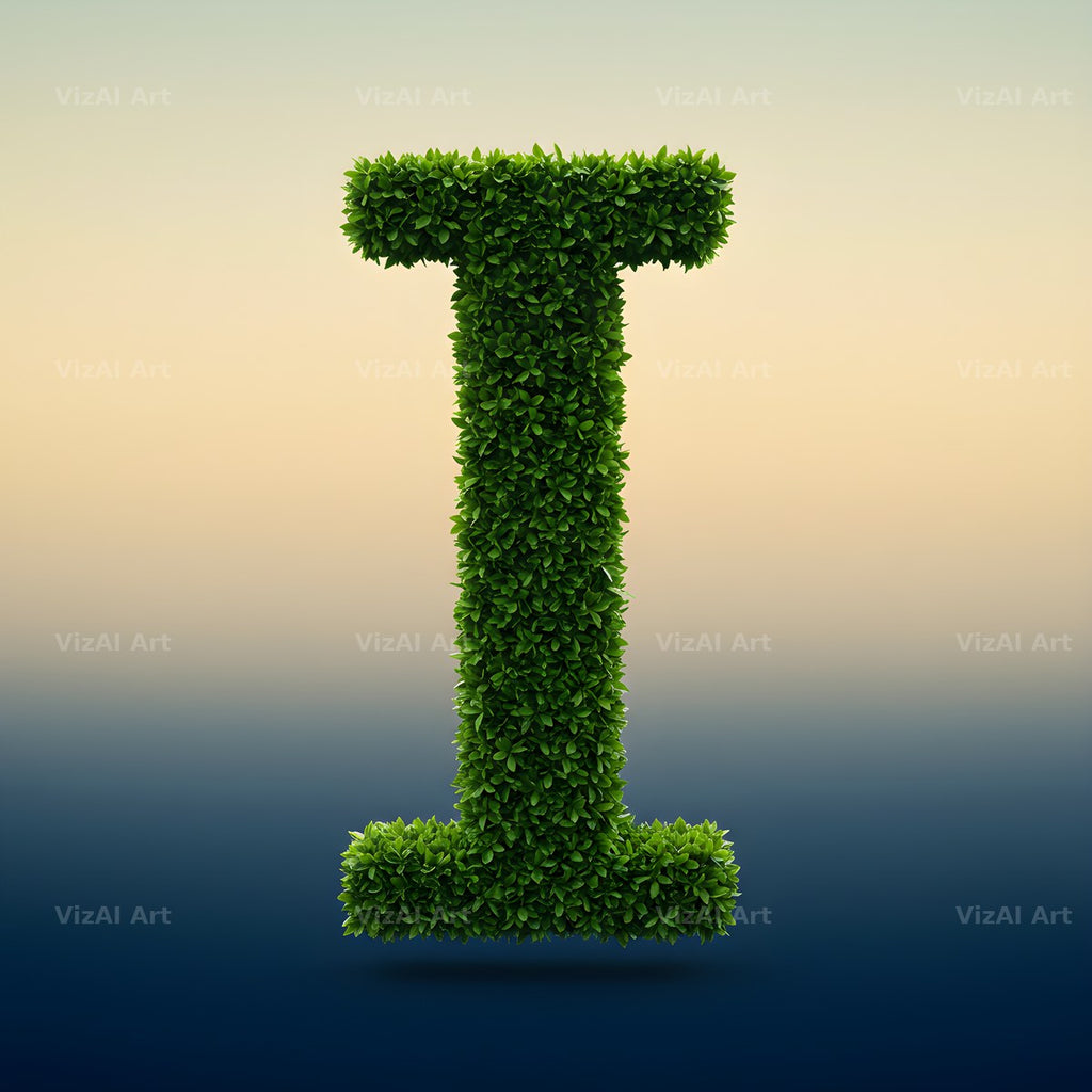 Green Hedge Leaf alphabet letter I