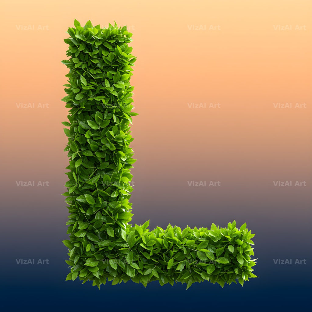 Green Hedge Leaf alphabet letter L