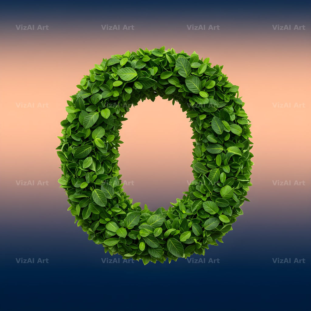 Green Hedge Leaf alphabet letter O