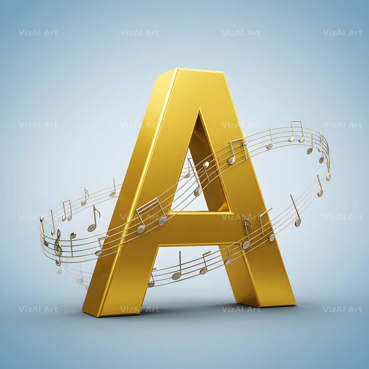 Gilded Score Ribbon alphabet letter A