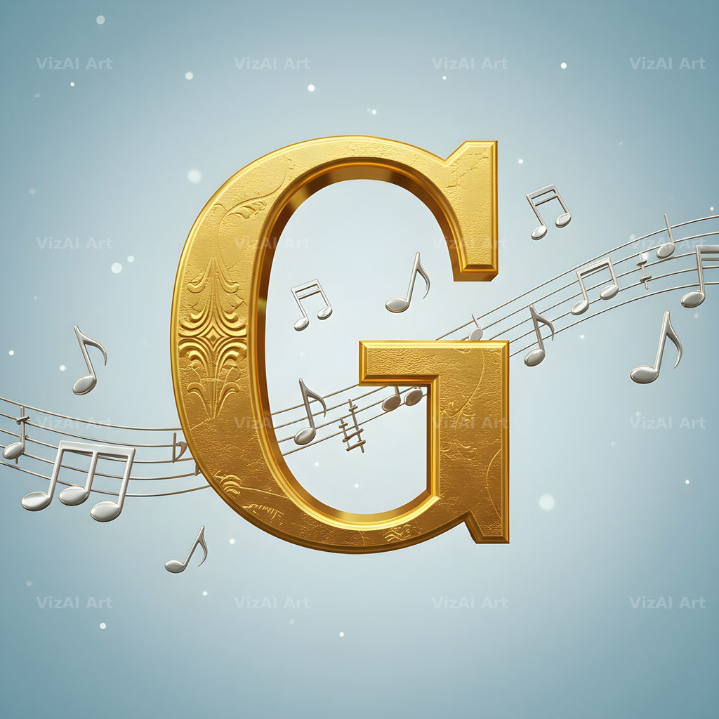Gilded Score Ribbon alphabet letter G