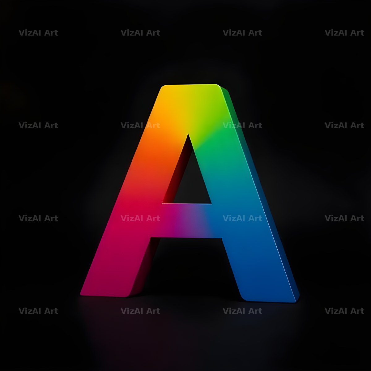 Rainbow Gradient alphabet letter A