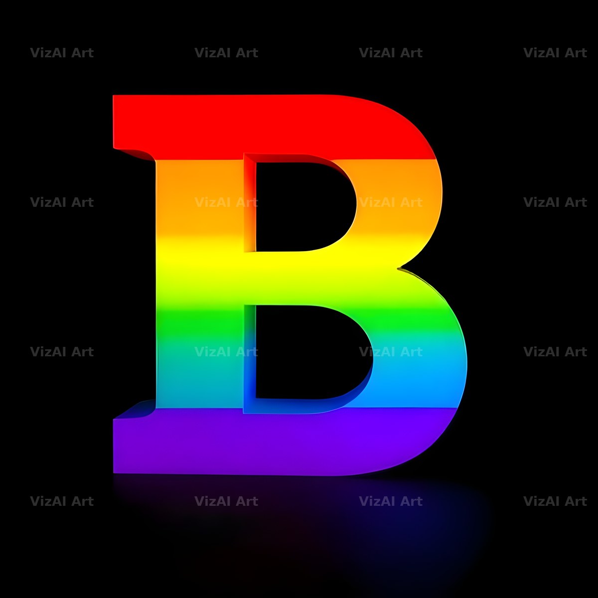 Rainbow Gradient alphabet letter B