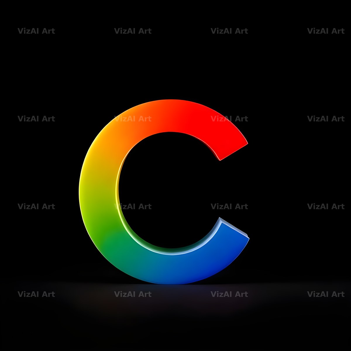 Rainbow Gradient alphabet letter C