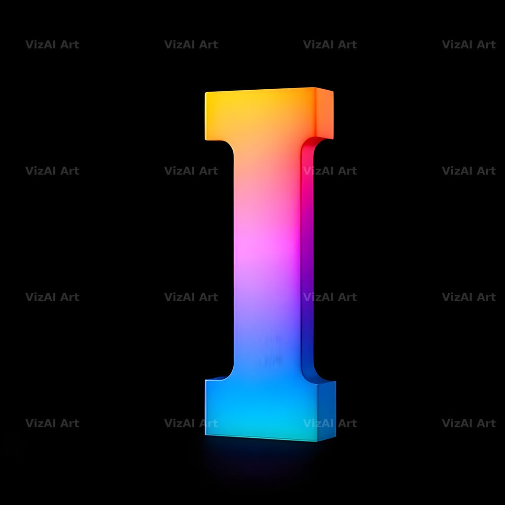 Rainbow Gradient alphabet letter I