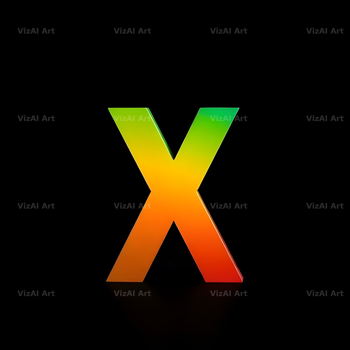 Rainbow Gradient alphabet letter X