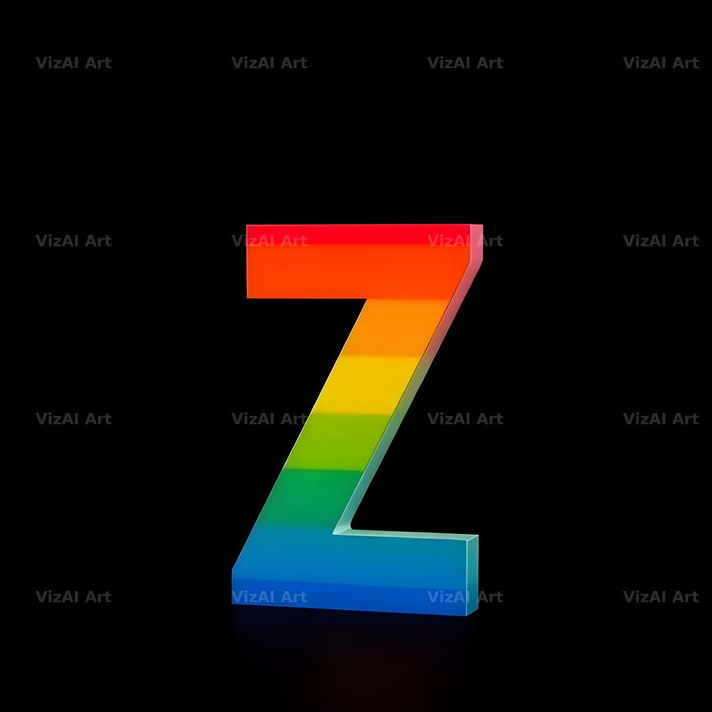 Rainbow Gradient alphabet letter Z