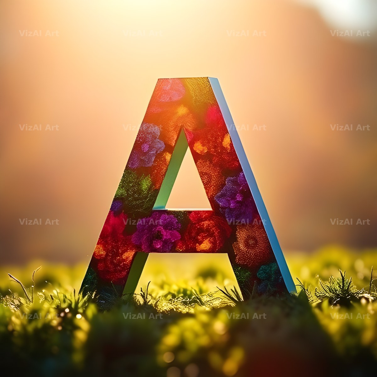 Wild Meadow Glow alphabet letter A