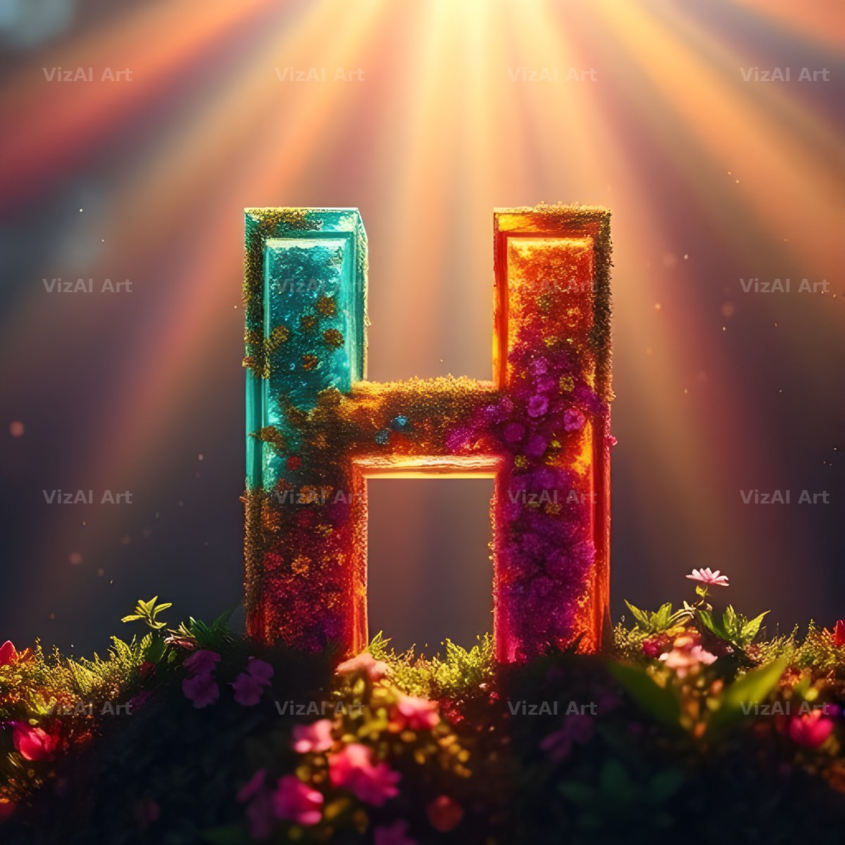 Wild Meadow Glow alphabet letter H