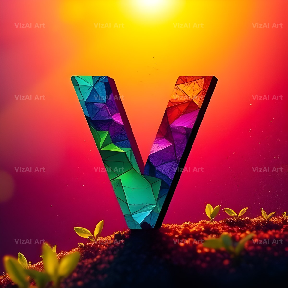 Wild Meadow Glow alphabet letter V