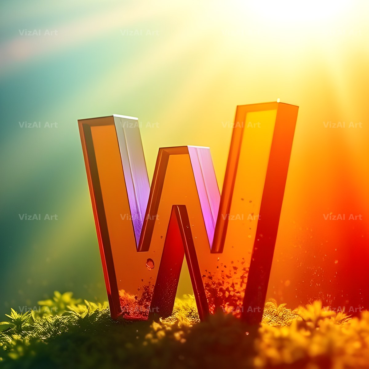 Wild Meadow Glow alphabet letter W