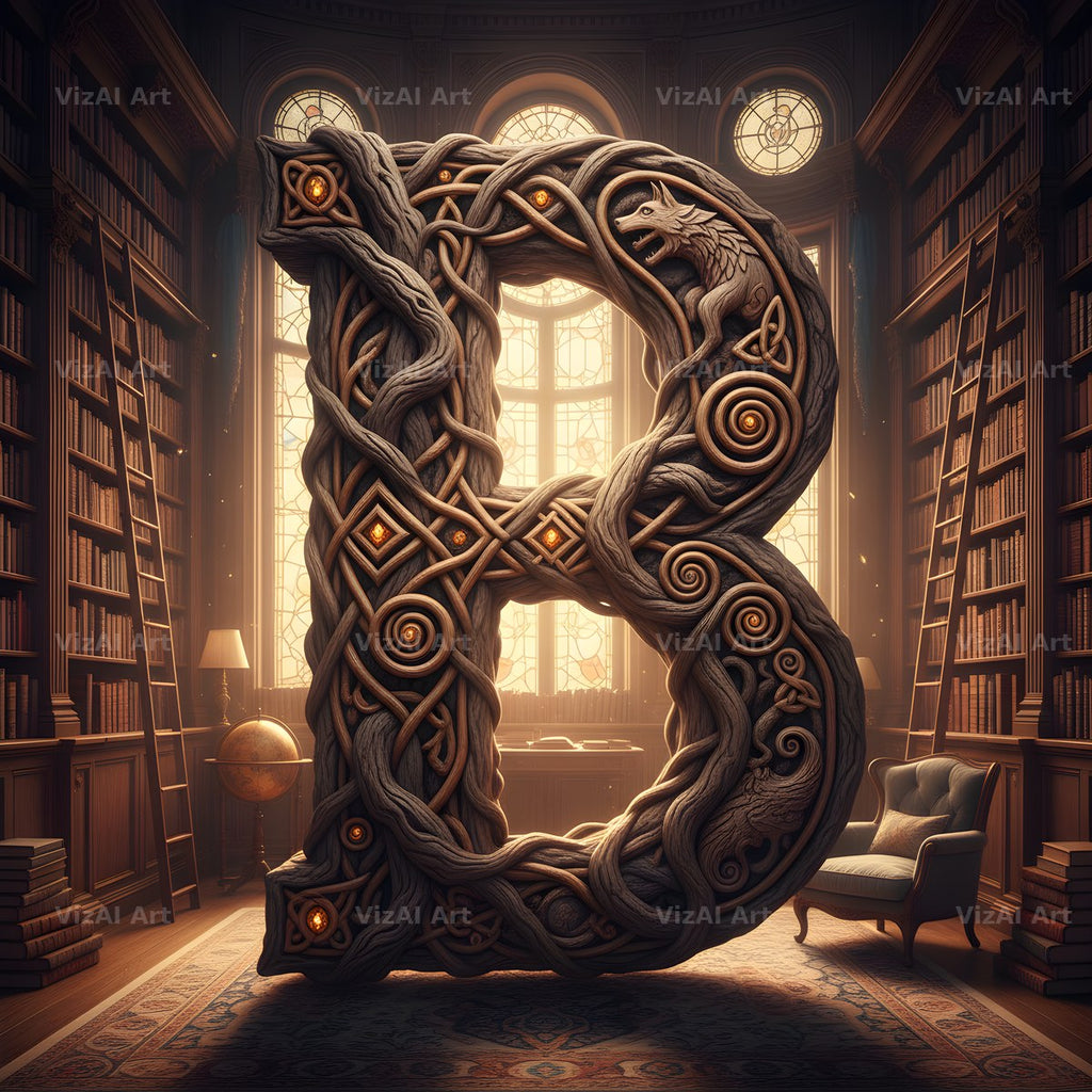 Tree Bark Hollow alphabet letter B