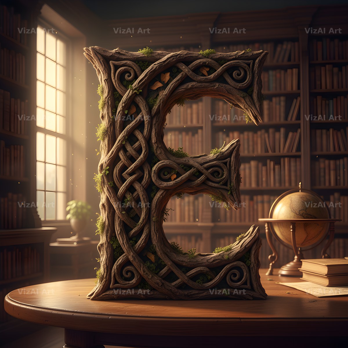 Tree Bark Hollow alphabet letter E
