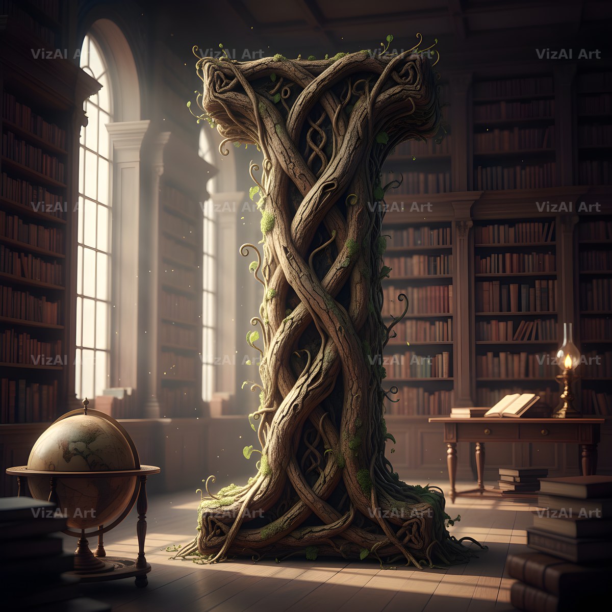 Tree Bark Hollow alphabet letter I