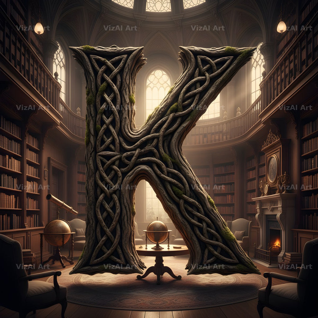 Tree Bark Hollow alphabet letter K