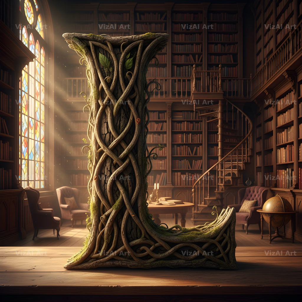 Tree Bark Hollow alphabet letter L