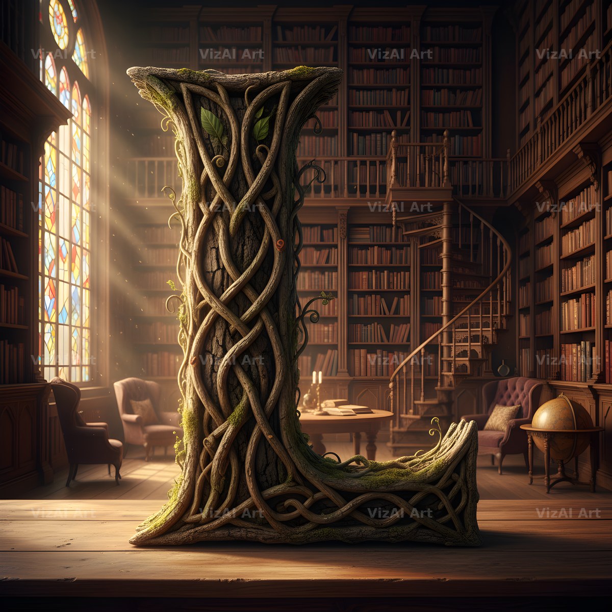 Tree Bark Hollow alphabet letter L