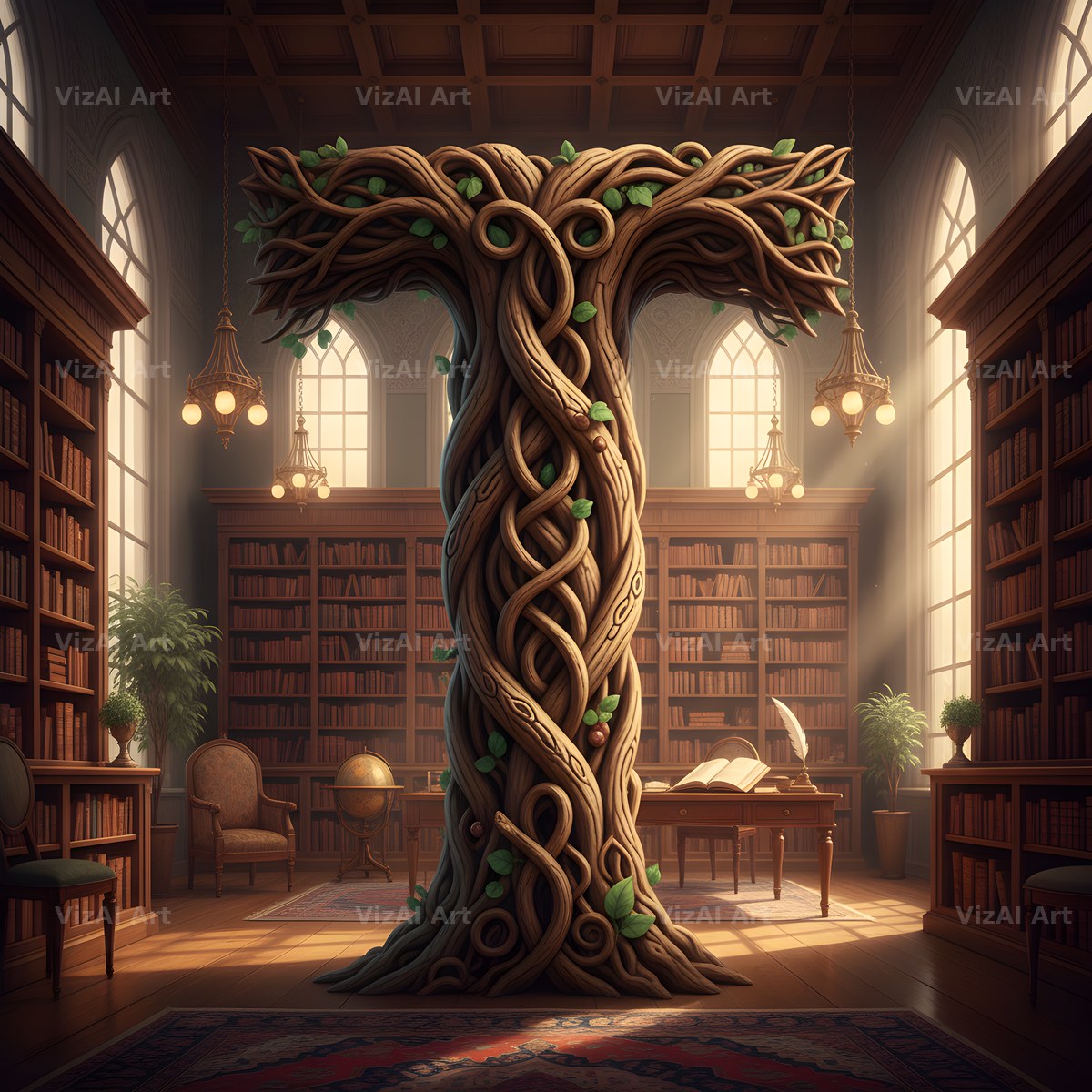 Tree Bark Hollow alphabet letter T