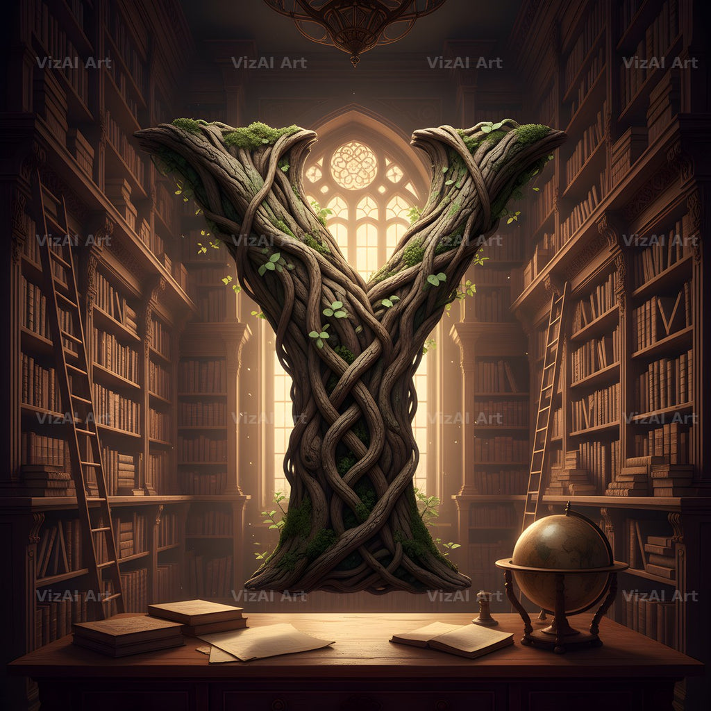 Tree Bark Hollow alphabet letter Y