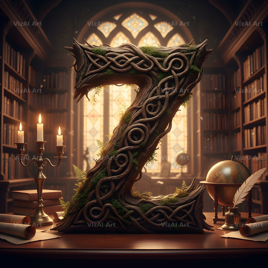 Tree Bark Hollow alphabet letter Z