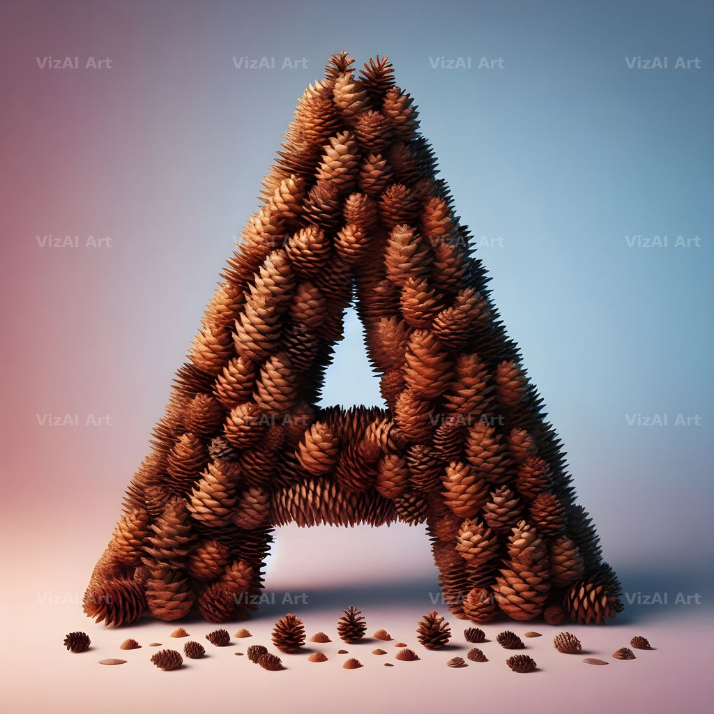 Pine Cone Forest alphabet letter A