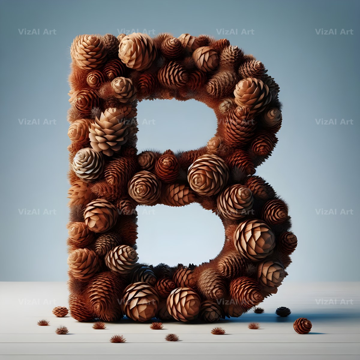 Pine Cone Forest alphabet letter B