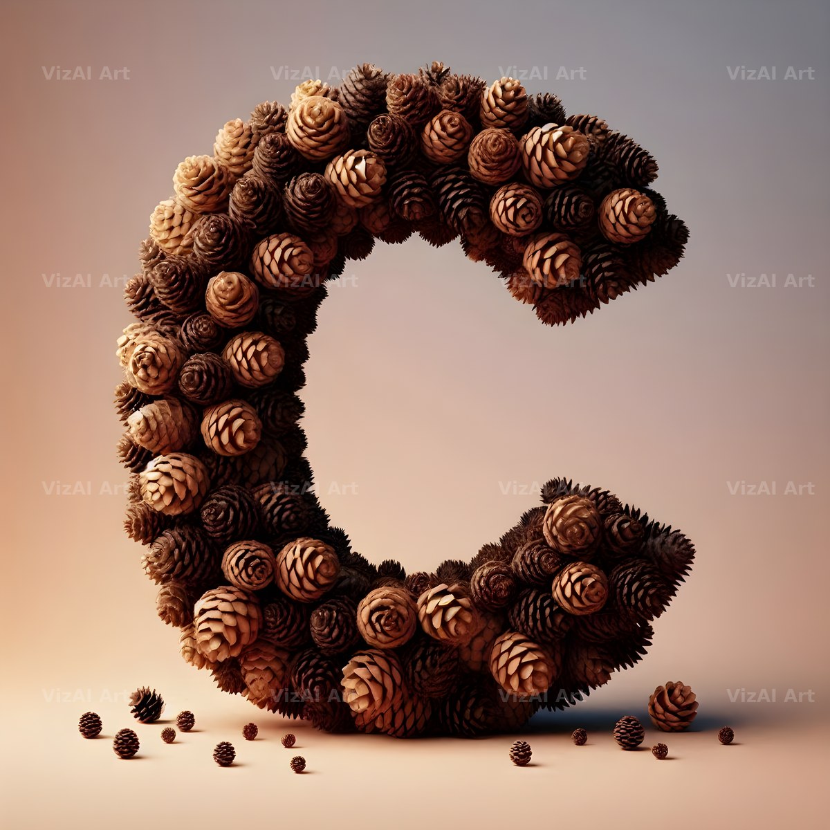 Pine Cone Forest alphabet letter C