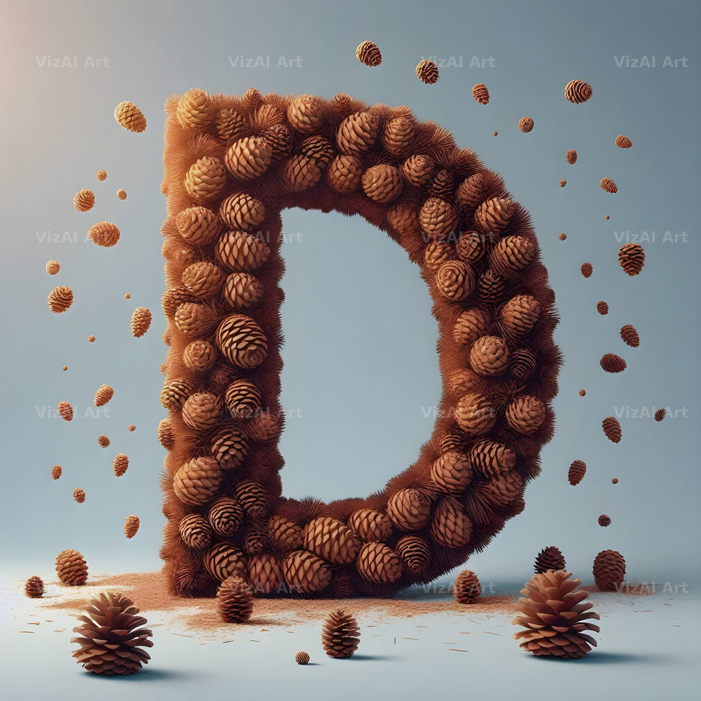 Pine Cone Forest alphabet letter D