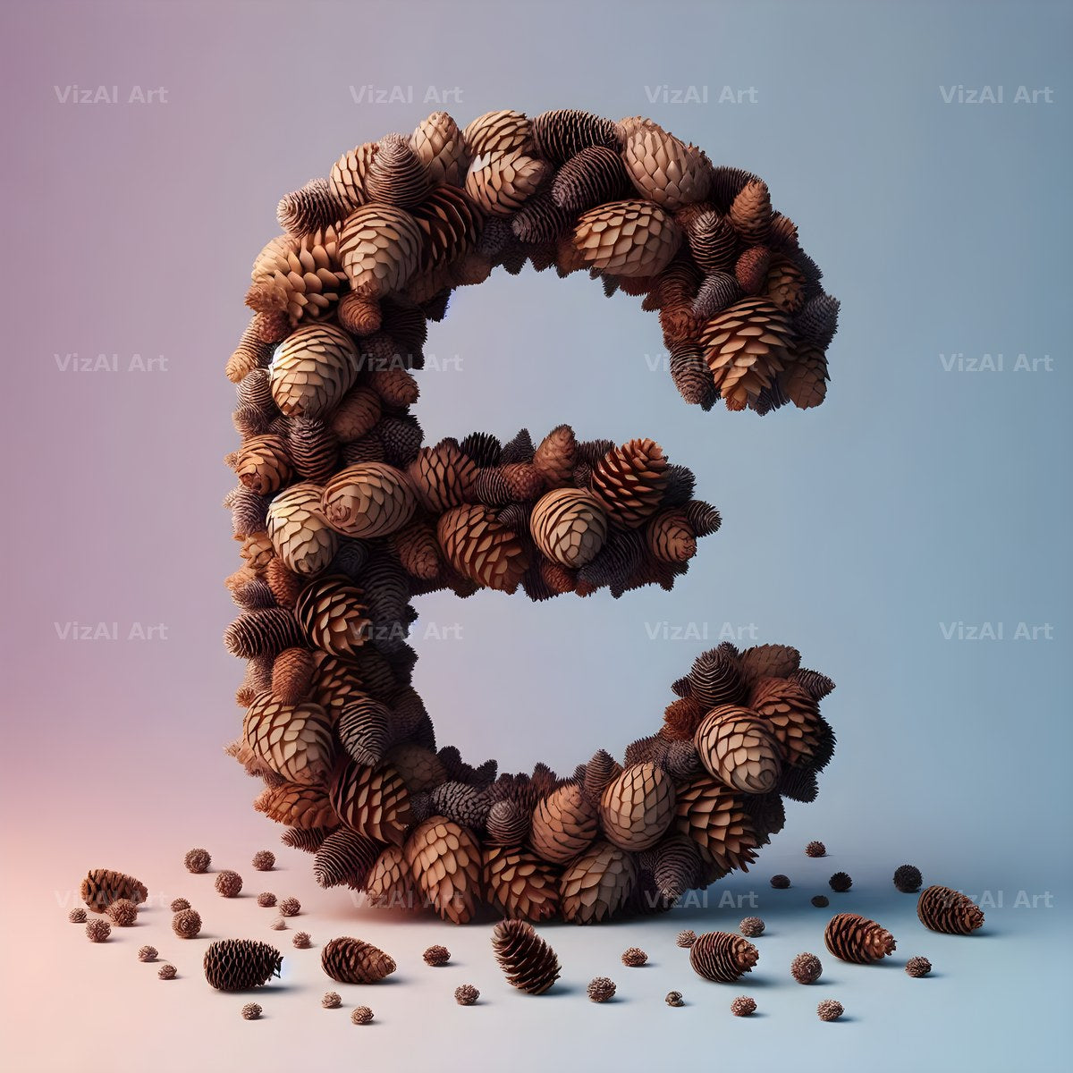 Pine Cone Forest alphabet letter E