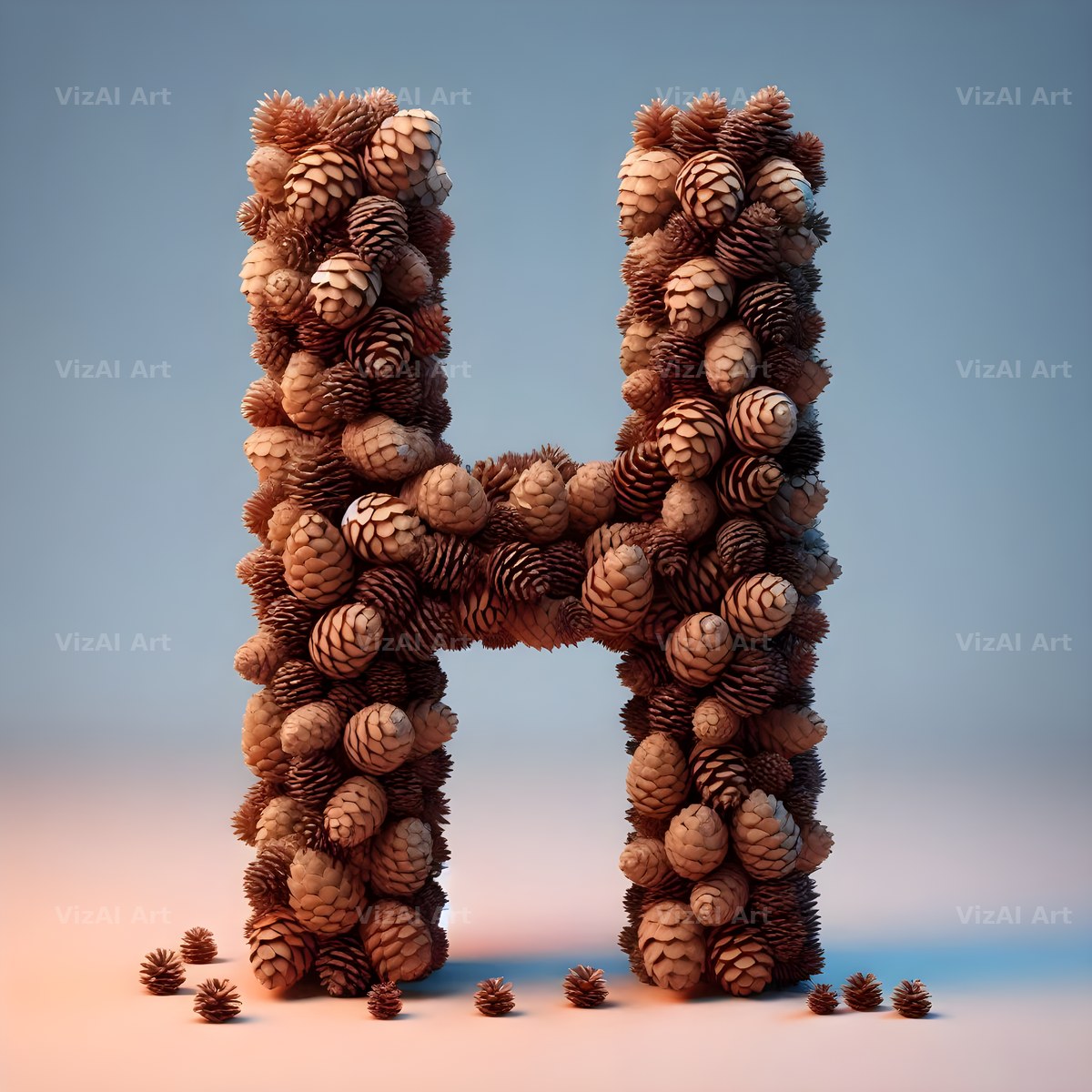 Pine Cone Forest alphabet letter H