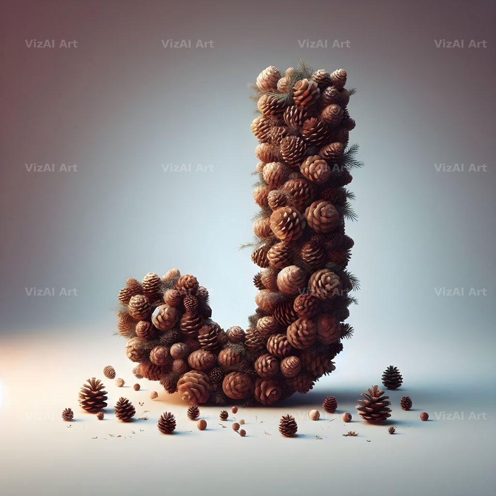 Pine Cone Forest alphabet letter J