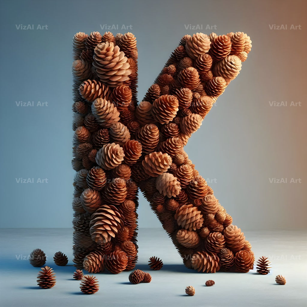 Pine Cone Forest alphabet letter K