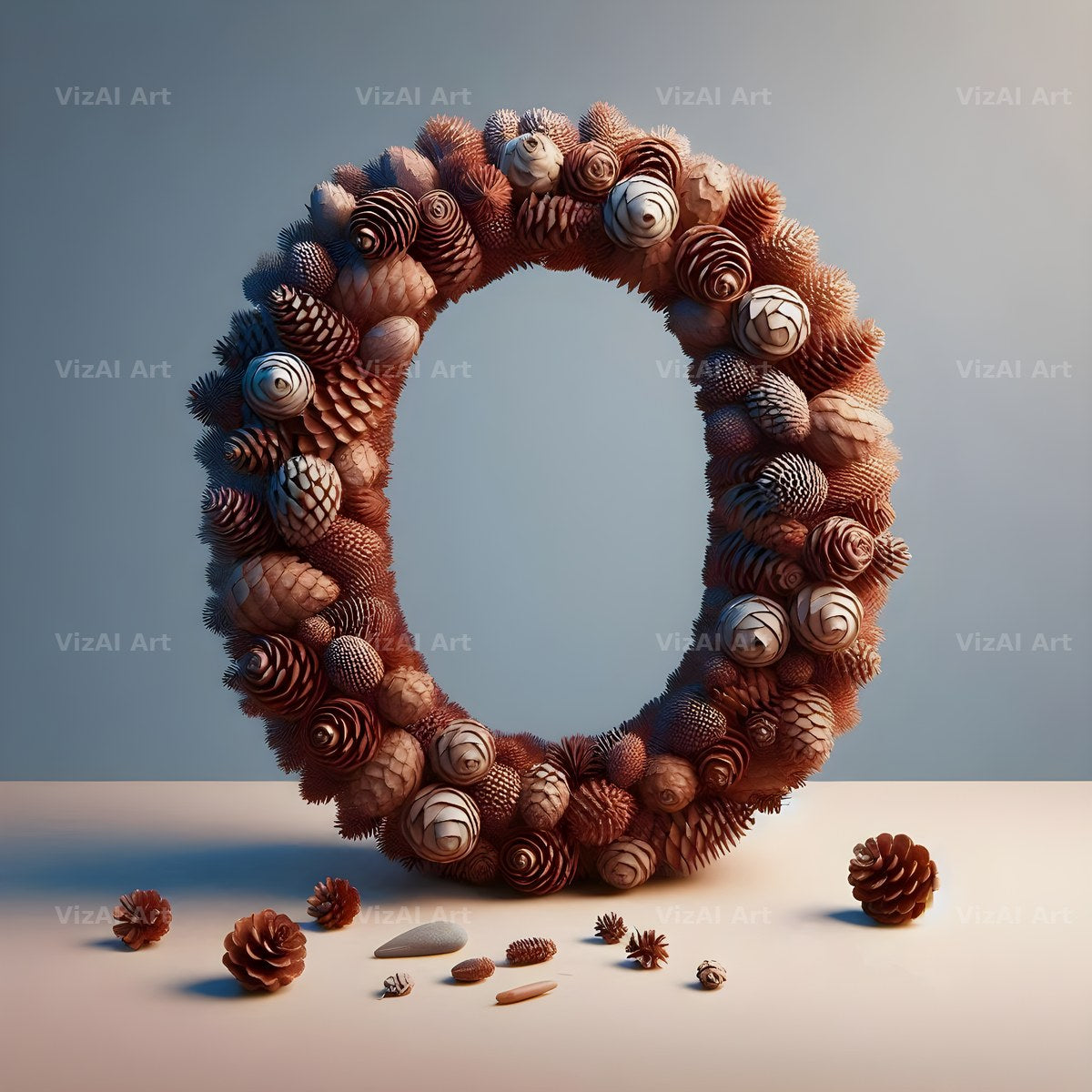 Pine Cone Forest alphabet letter O