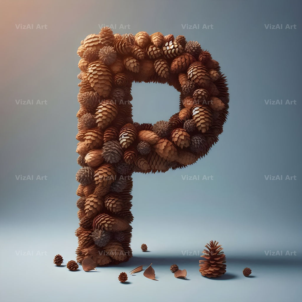 Pine Cone Forest alphabet letter P