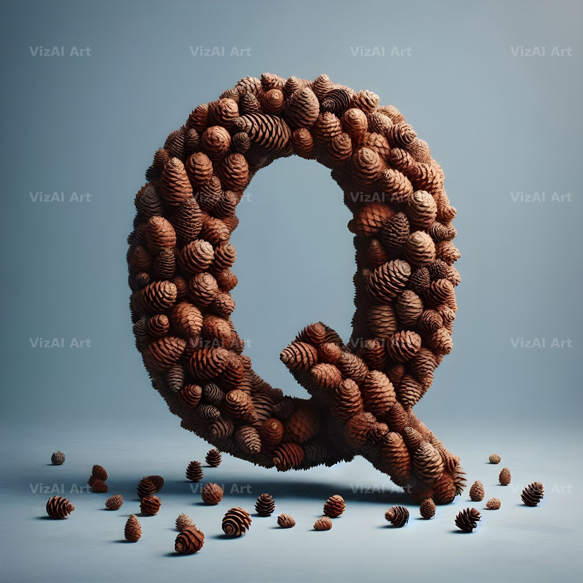 Pine Cone Forest alphabet letter Q