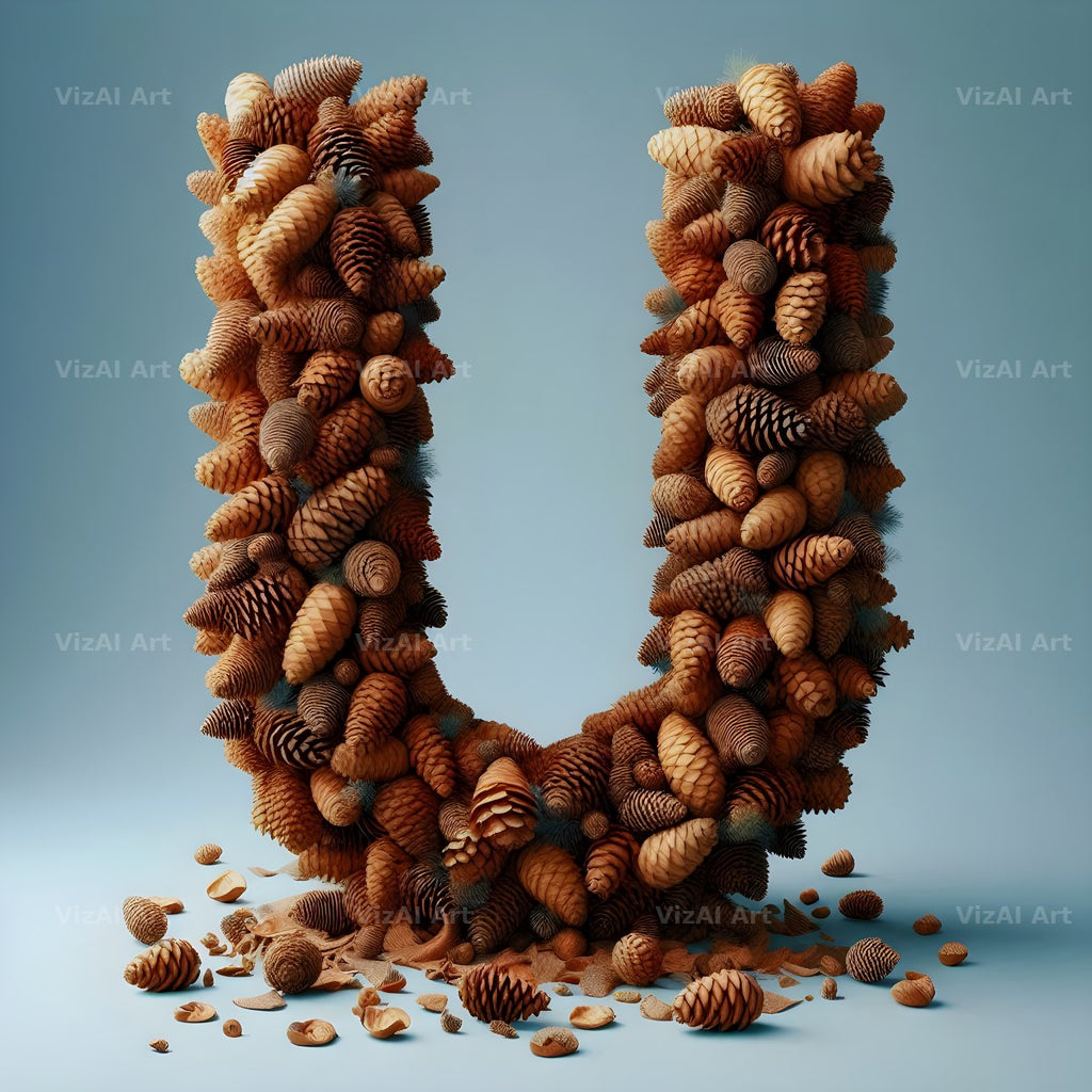 Pine Cone Forest alphabet letter U