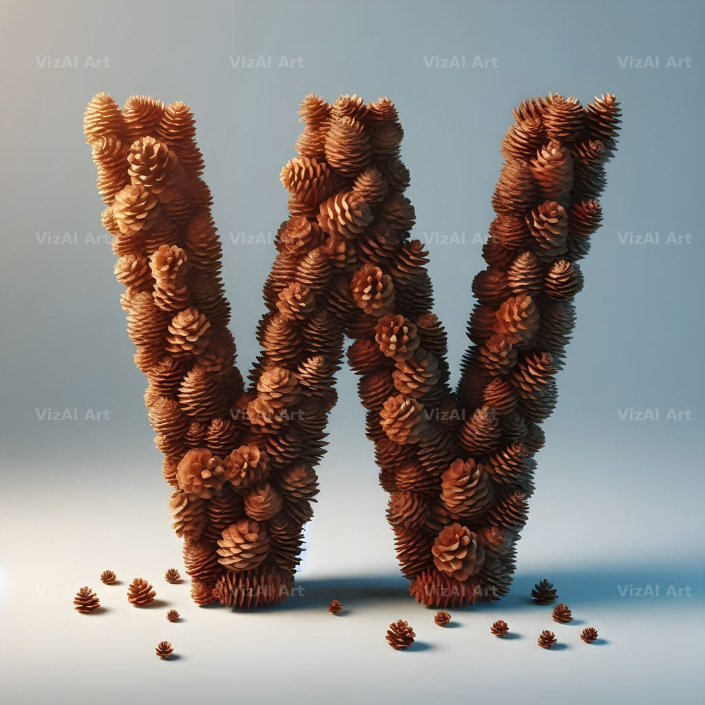 Pine Cone Forest alphabet letter W