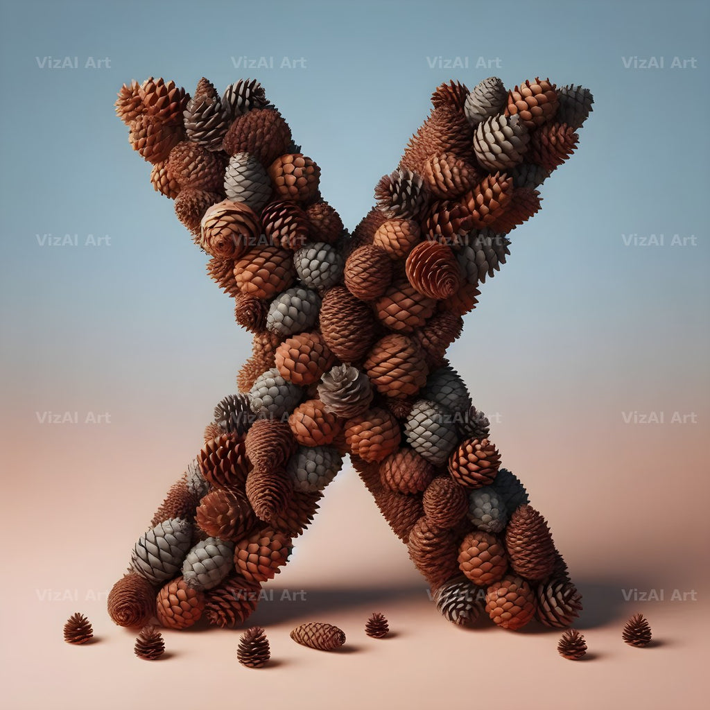 Pine Cone Forest alphabet letter X