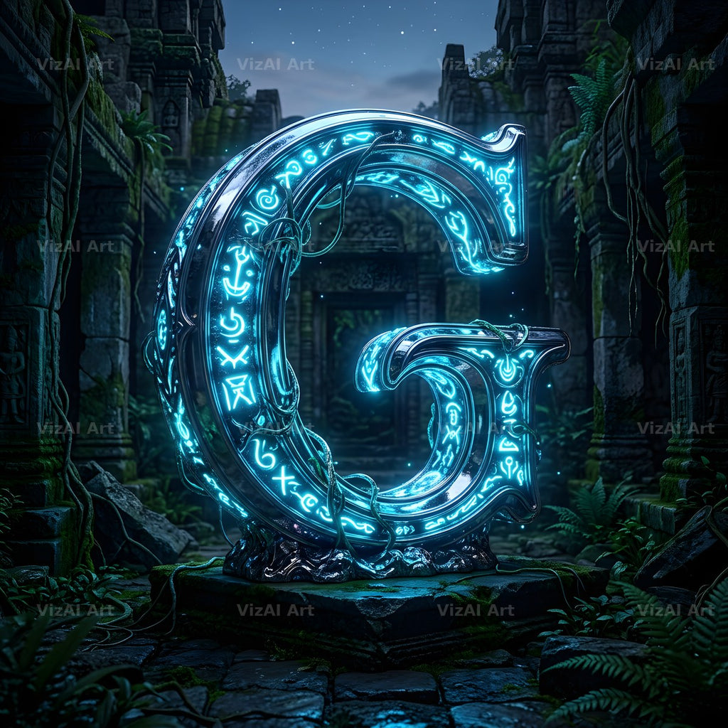 Bioluminescent Grotto alphabet letter G