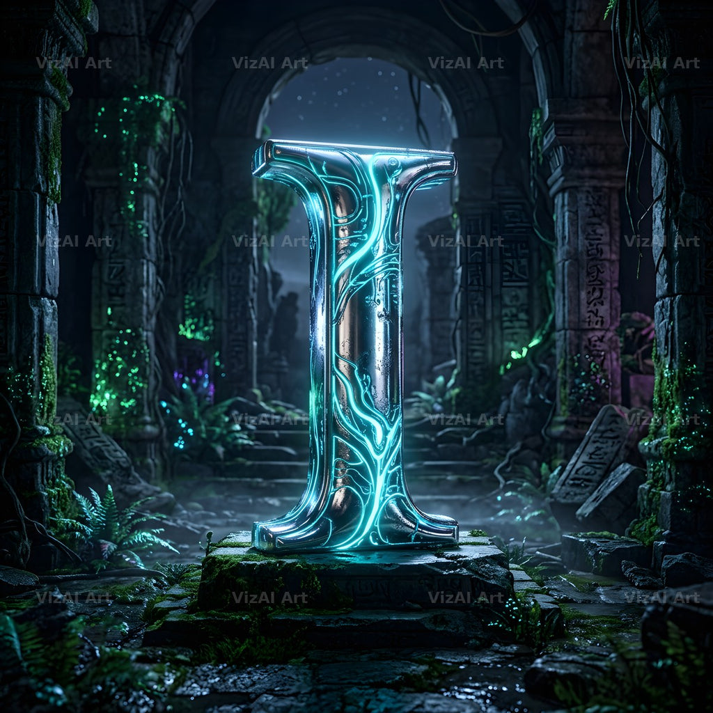Bioluminescent Grotto alphabet letter I