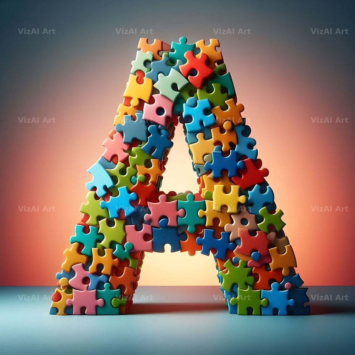 Jigsaw Puzzle Piece alphabet letter A