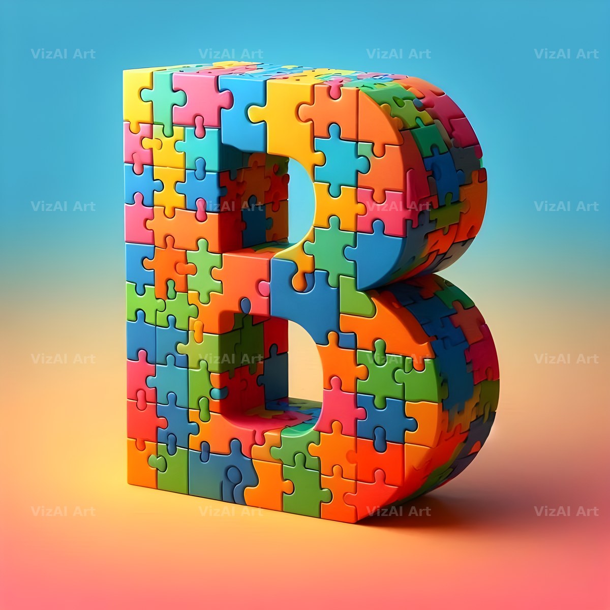 Jigsaw Puzzle Piece alphabet letter B