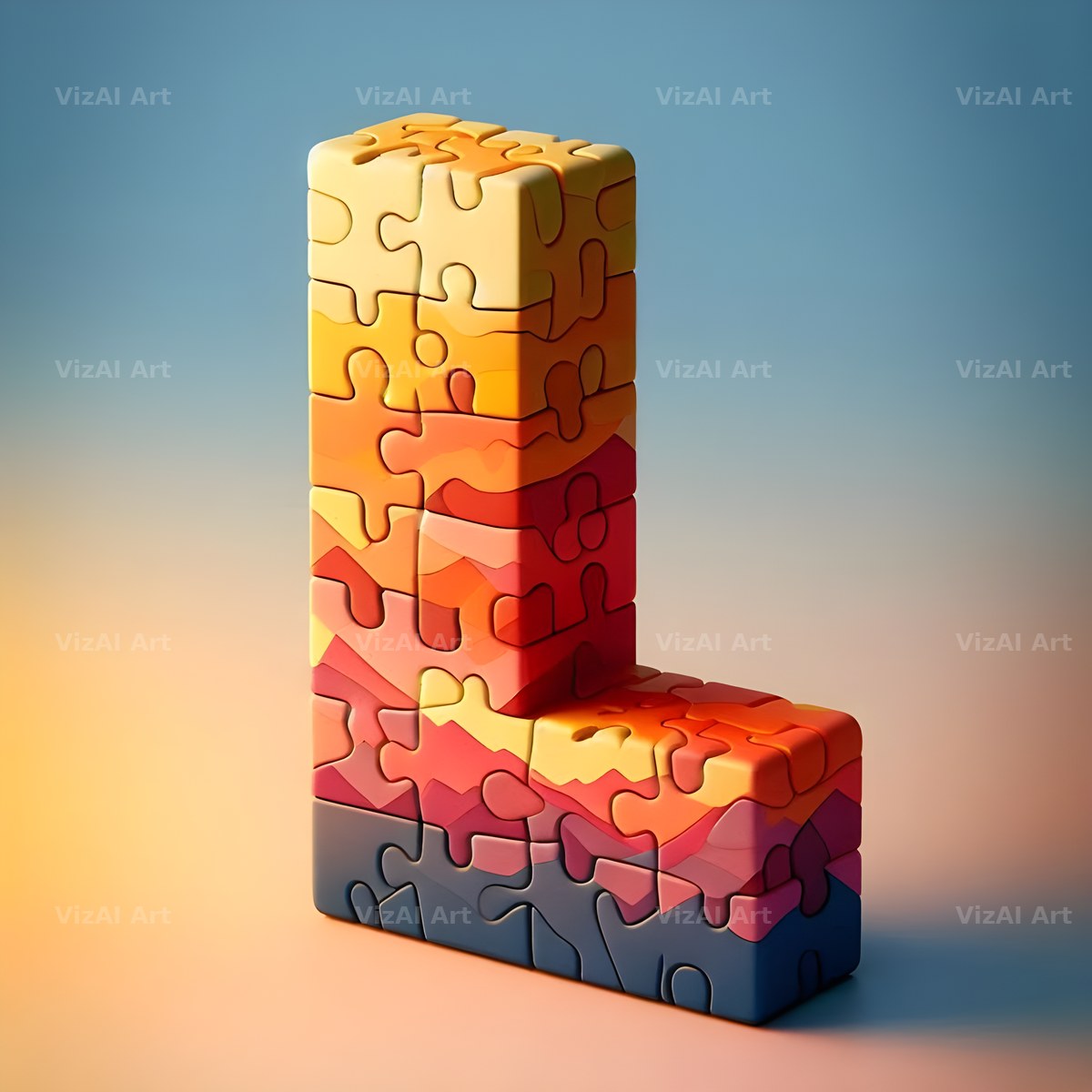 Jigsaw Puzzle Piece alphabet letter L